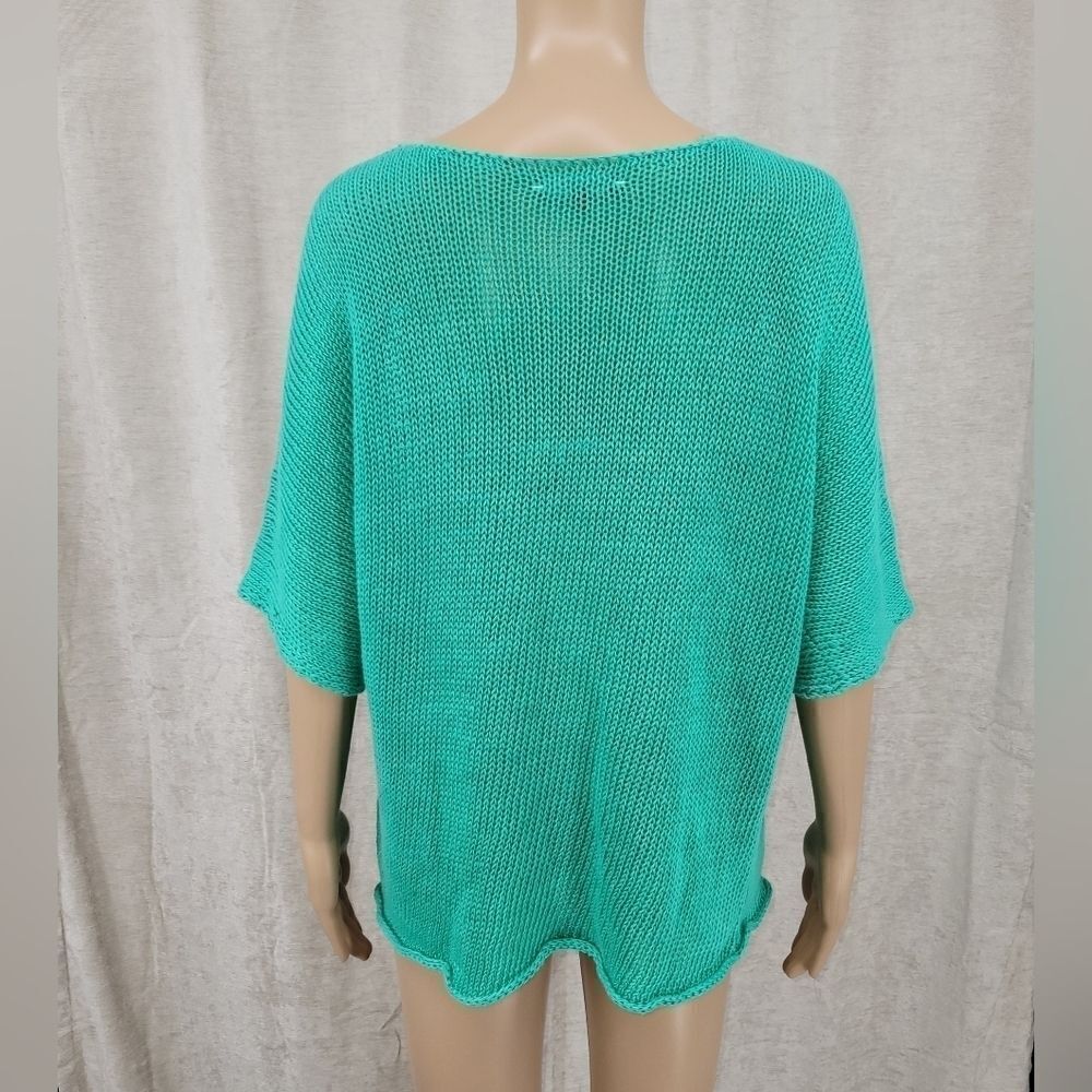 LAFAYETTE 148 Hemp Loose Knit Short Sleeve Drop Shoulder Loose Fit Sweater - Picture 4 of 9